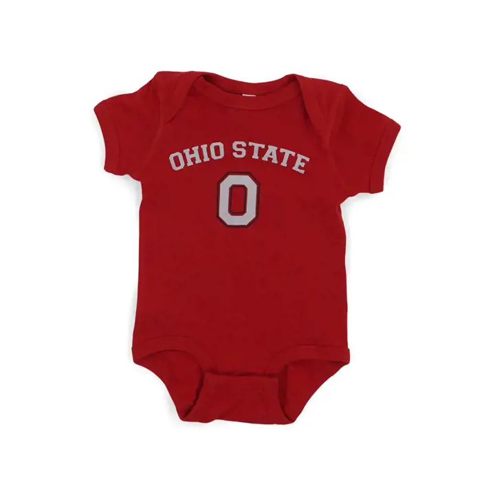 Grenouillère rouge avec logo et arche des Buckeyes de l'Ohio State NCAA pour bébé