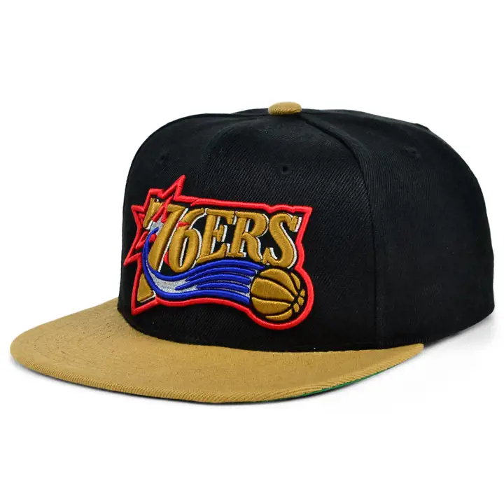 Casquette snapback NBA 76Ers MN basique HWC NOIR/OR/VERT