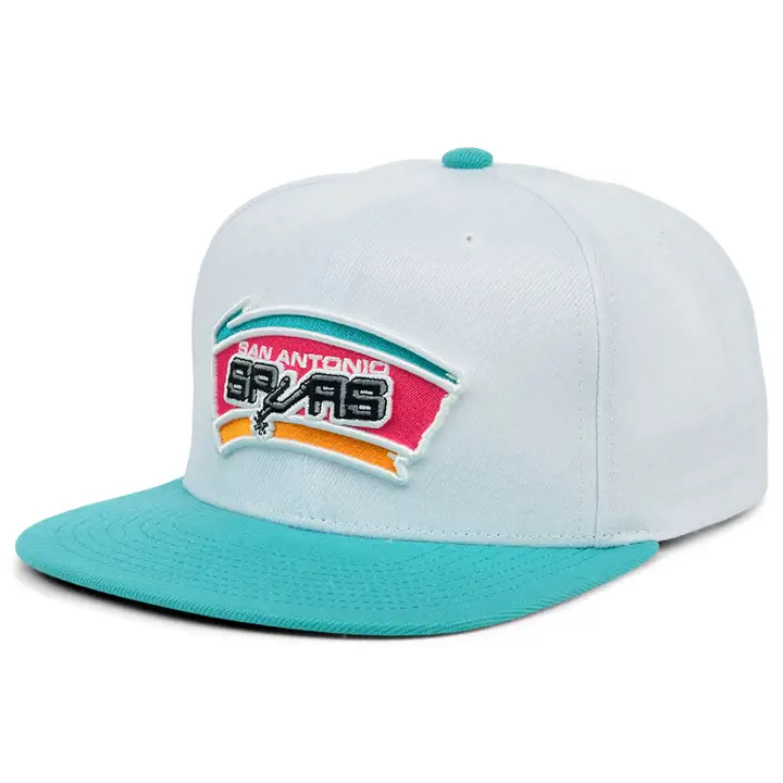 Casquette Snapback basique HWC WHT/TEAL/GRN des San Antonio Spurs NBA MN