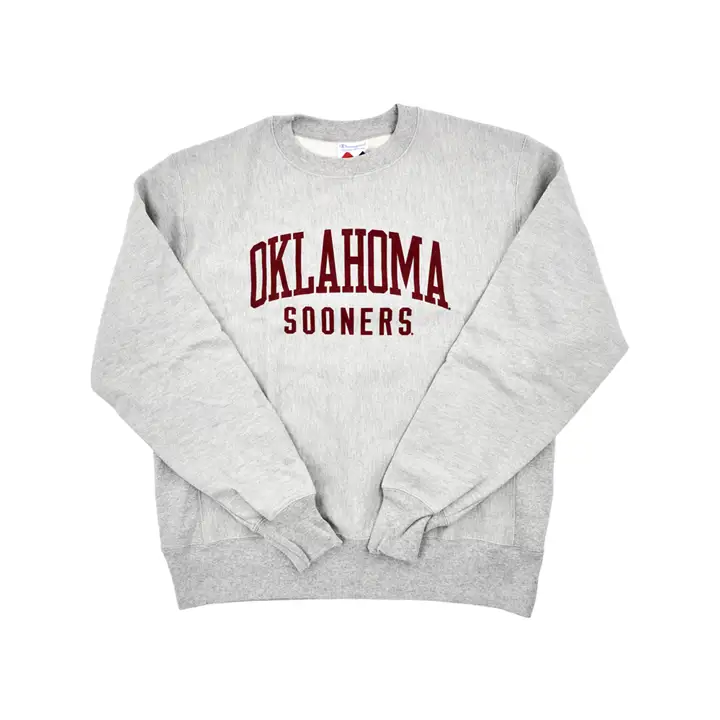 Sweat-shirt ras du cou tissage inversé NCAA Oklahoma Sooners gris clair