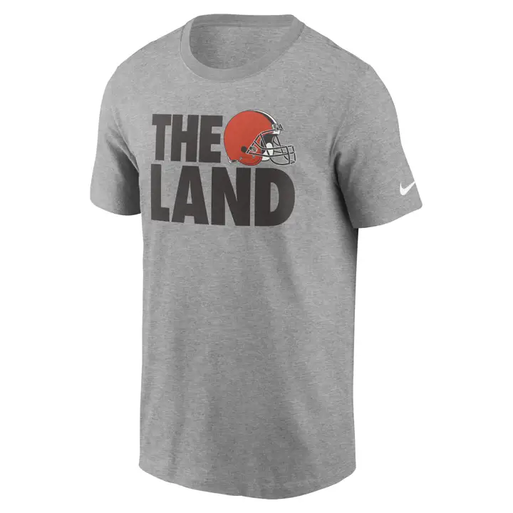 T-SHIRT DE LA VILLE DES CLEVELAND BROWNS NFL 21 BROWNS THE LAND gris