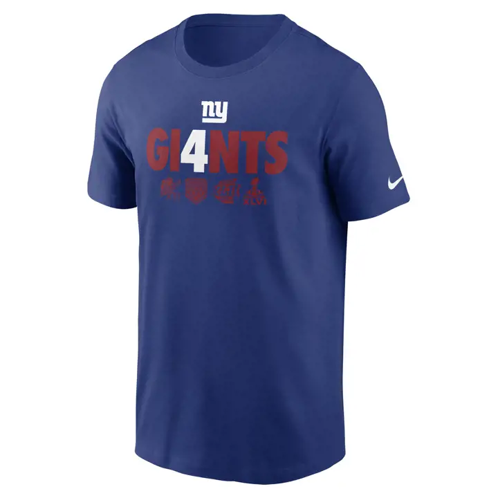 T-SHIRT DOMICILE NFL NEW YORK GIANTS 21 GI4NTS Bleu