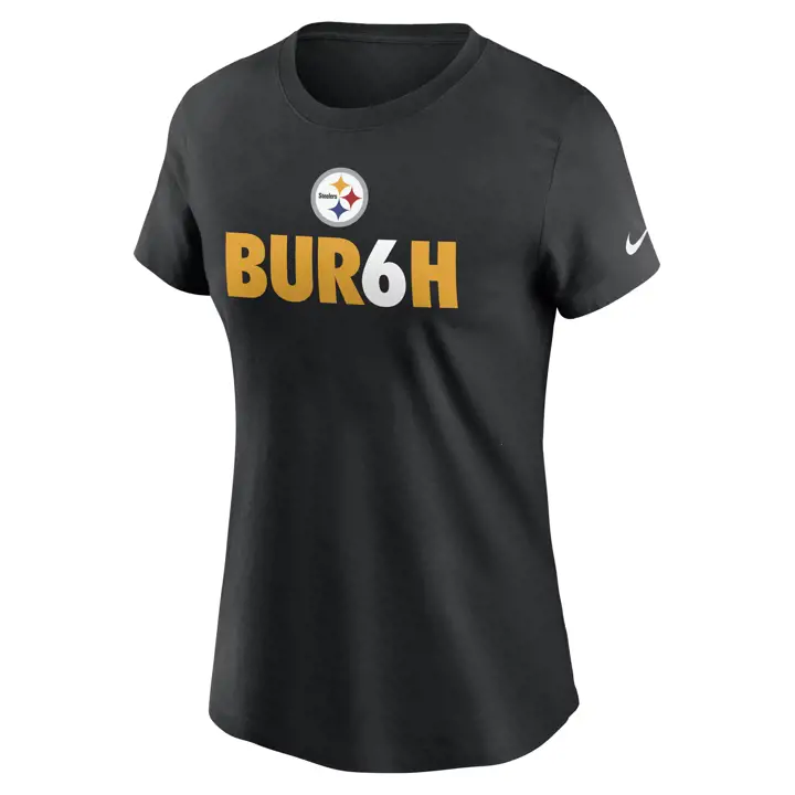 T-shirt en coton Pittsburgh Steelers NFL Nike Femme Manches Courtes 21 Noir