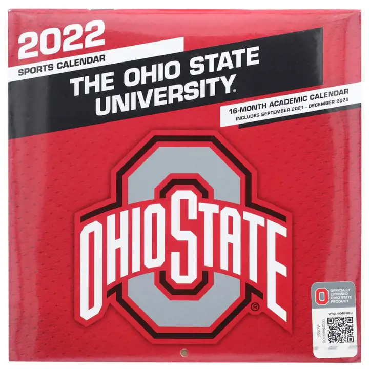 Calendrier mural Ohio State Buckeyes 2022 30x30 cm