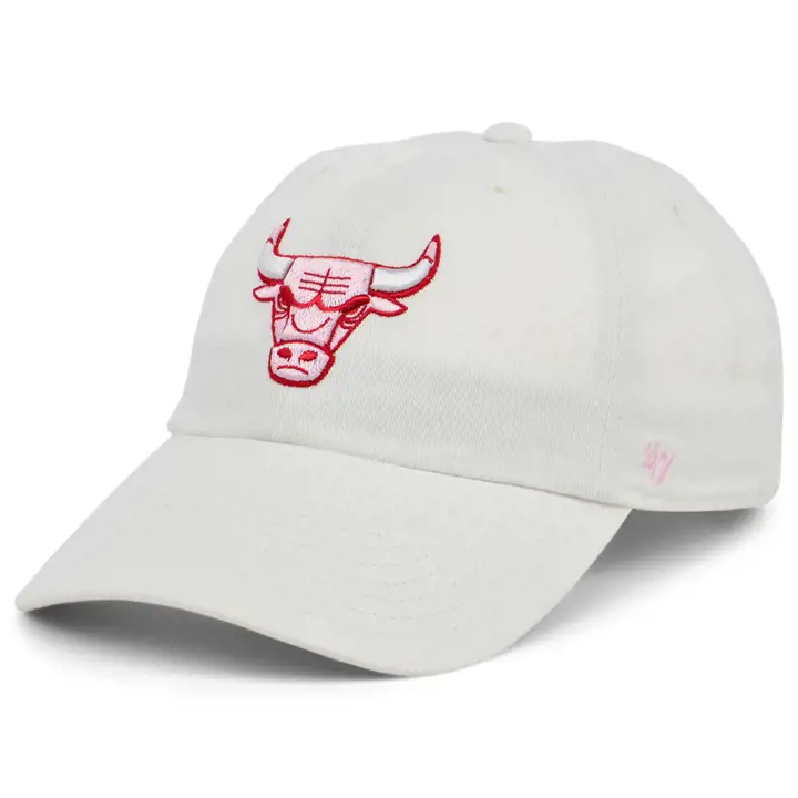 Casquette ajustable Chicago Bulls NBA White Ballpark '47 Clean Up blanc/rose