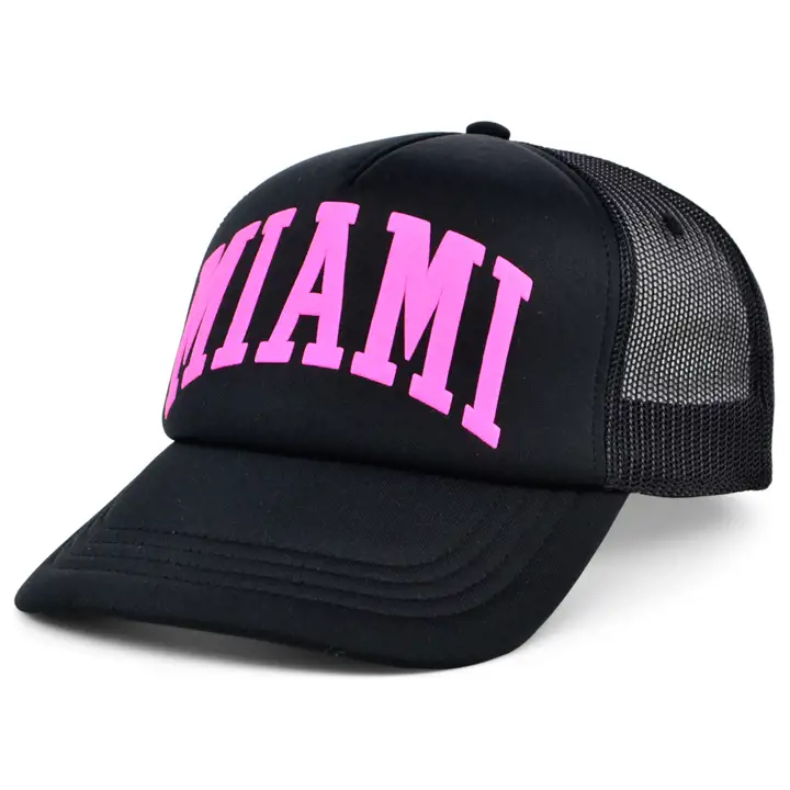 Casquette Trucker en Mousse Pop Culture Ordinary Crowns Miami BLK/PNK