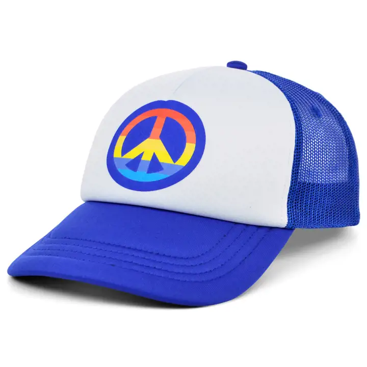 Casquette trucker en mousse basique Peace BLANC