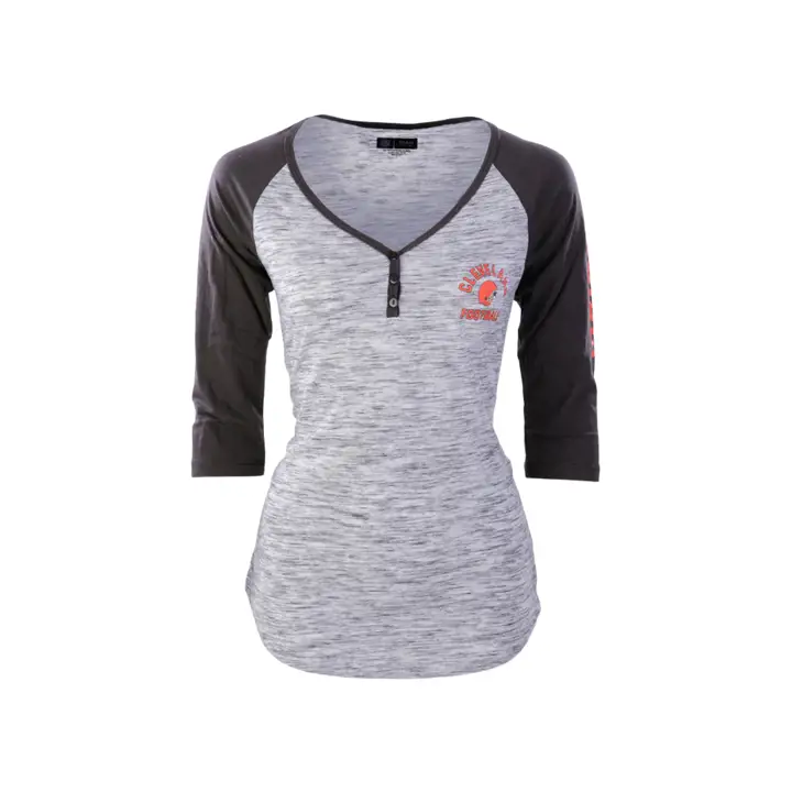 T-shirt Femme Manches Longues Cleveland Browns NFL Space Dye 21 marron