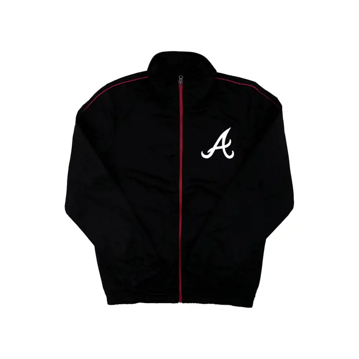 Veste de survêtement en tricot MLB Atlanta Braves 21 noir/rouge