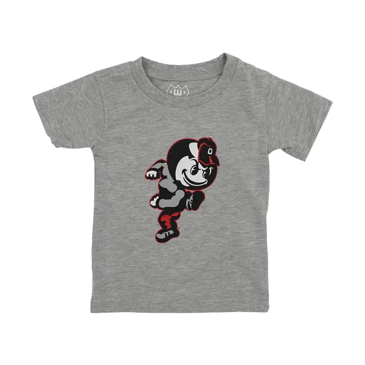 T-shirt mascotte Buckeye d'Ohio State NCAA pour tout-petit gris