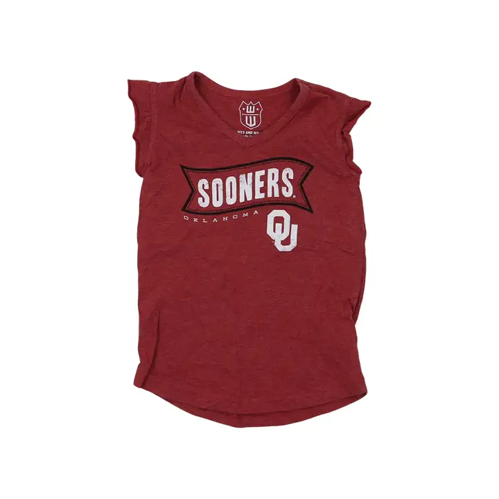 T-shirt à volants NCAA Oklahoma Sooners pour tout-petites crim