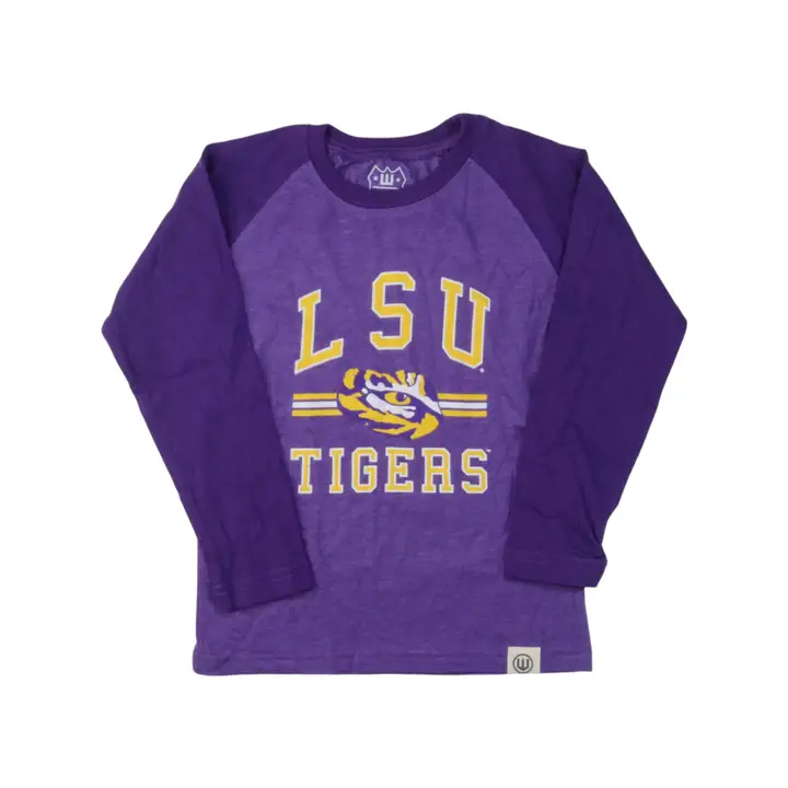 L.S.U. NCAA Toddler Raglan wht