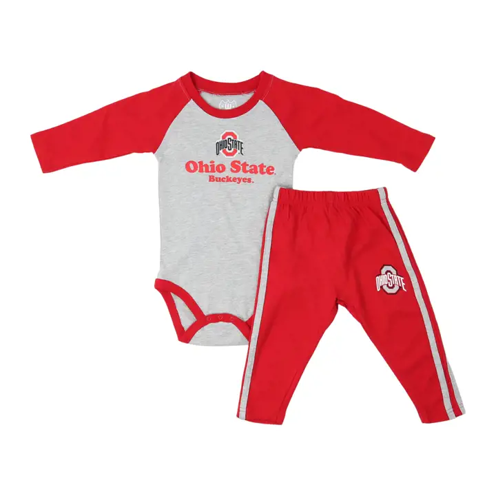 Ensemble pantalon et haut à manches raglan pour nourrisson NCAA Ohio State Buckeyes - Rouge