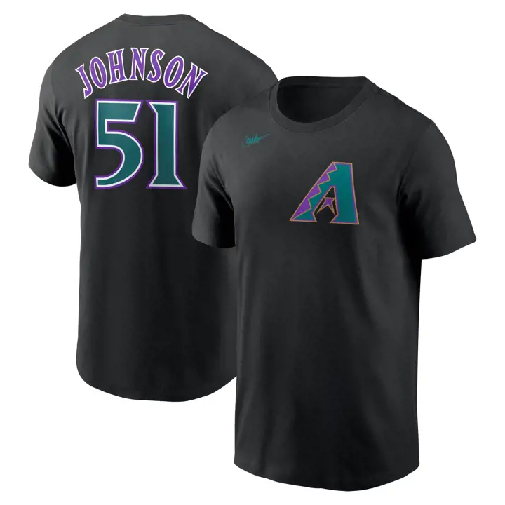 T-shirt Nike MLB DBacks Coop N&N Joueur Randy Johnson noir