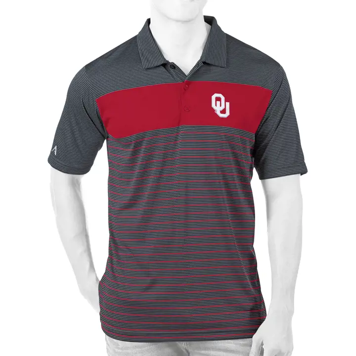 Polo de compétition Oklahoma Sooners NCAA cramoisi/anthracite/blanc