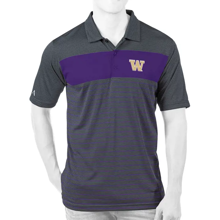 Polo Concours Washington Huskies NCAA pur/charbon/blanc