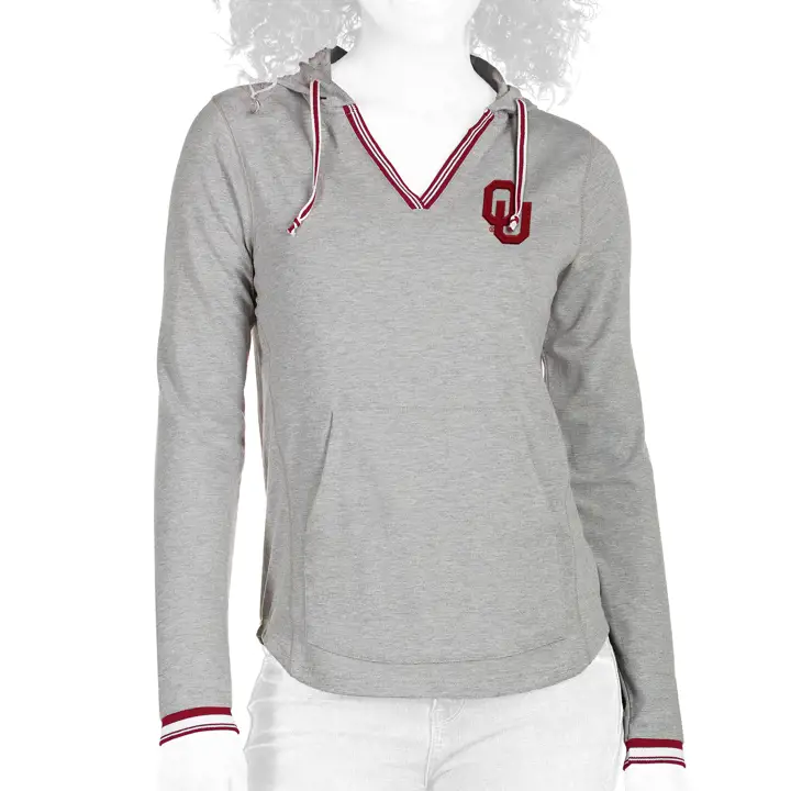 T-shirt manches longues d'échauffement femme NCAA Oklahoma Sooners gris