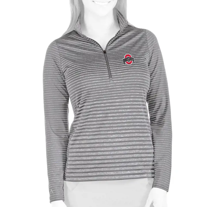 Ohio State Buckeyes NCAA Femme Pace 1/4 Zip gris