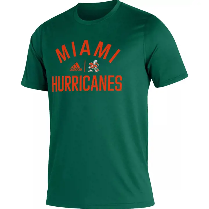 Miami (FL) NCAA T-Shirt Courbé Superposé Créateur Vert