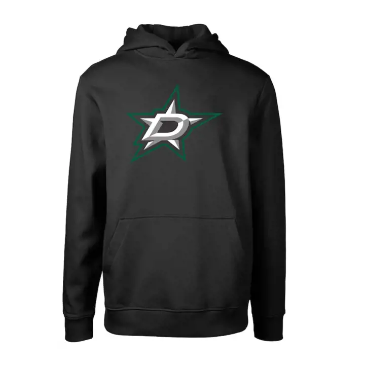 Chandail à capuchon avec logo principal FB des Stars de Dallas de la LNH pour jeune – Noir
