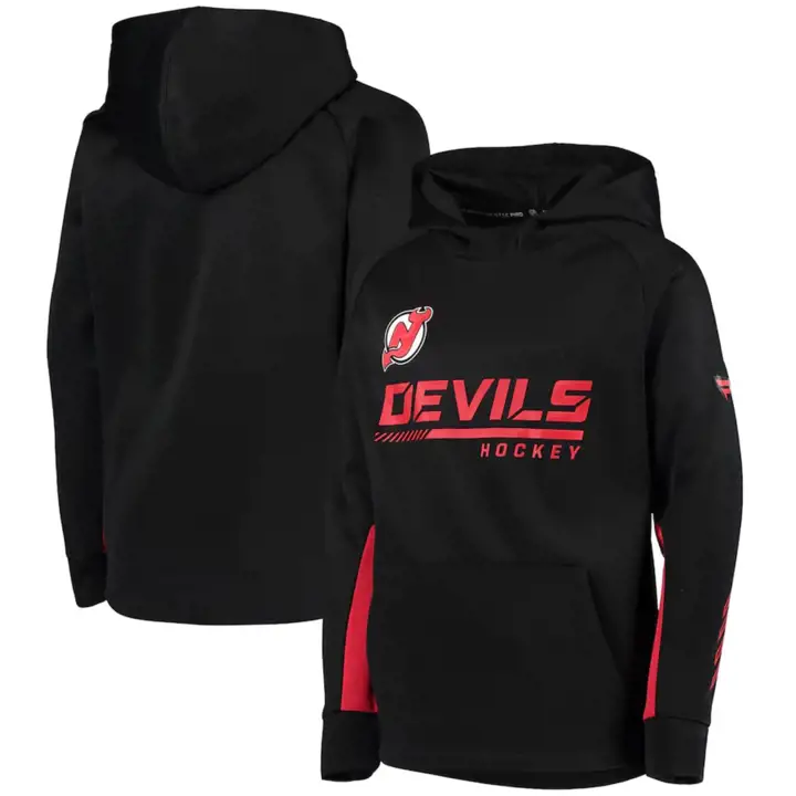 New Jersey Devils NHL Authentique Pro Hoodie Junior Noir