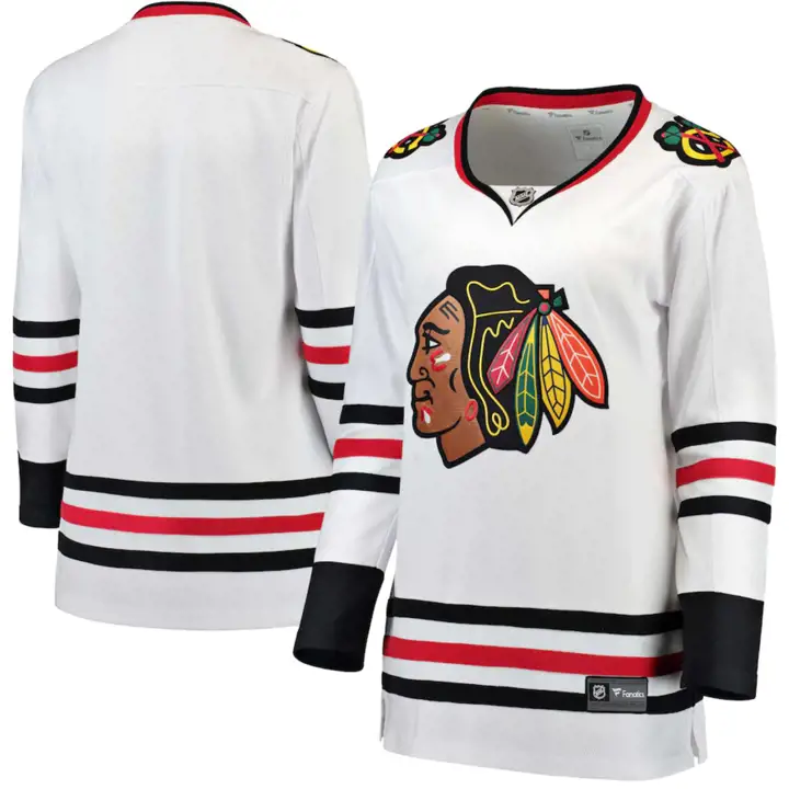 Maillot alternatif Breakaway NHL pour femme des Blackhawks de Chicago – Blanc