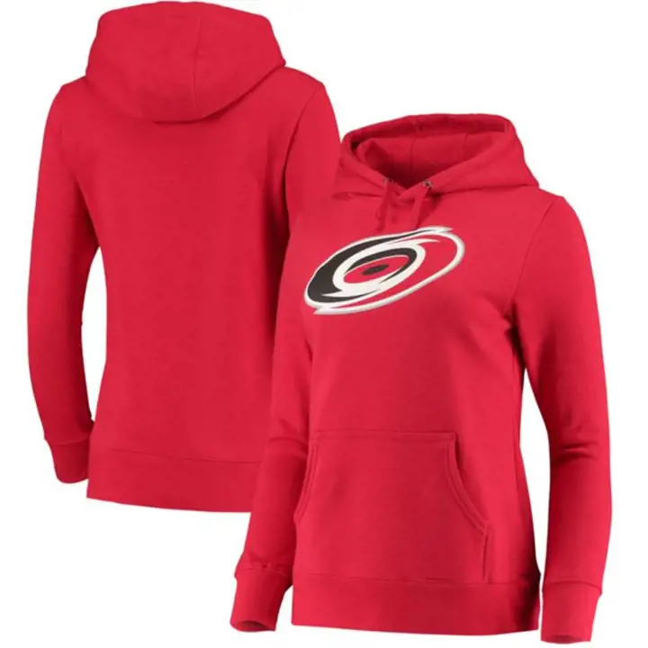 Chandail à capuchon avec logo principal des Hurricanes de la Caroline de la LNH pour femme – ROUGE