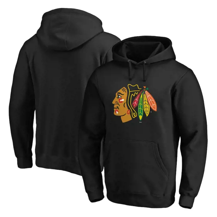 Chicago Blackhawks LNH – Chandail à capuchon à logo principal pour femme – Noir