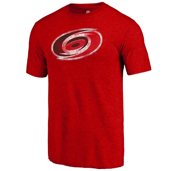 T-shirt vintage tricolore avec logo des Hurricanes de la Caroline de la LNH