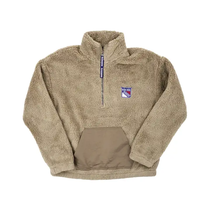 New York Rangers NHL Pull semi-zippé en polaire Teddy pour femme IVO