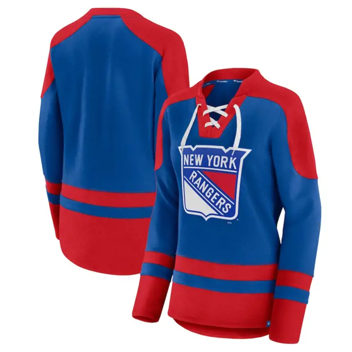 Chandail ras du cou à lacets pour femme LNH - Rangers de New York BLEU