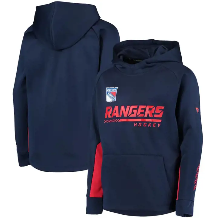 New York Rangers NHL Authentique Jeunesse Pro Chandail à Capuchon Marine