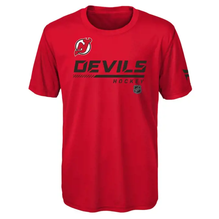 T-shirt performant rouge des Devils du New Jersey NHL pour jeune