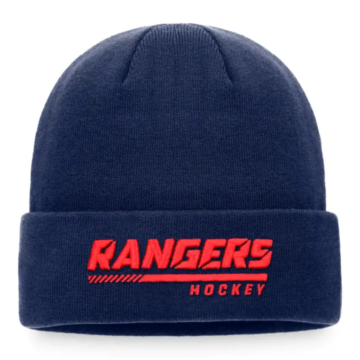 New York Rangers NHL Bonnet à revers liseré MARINE