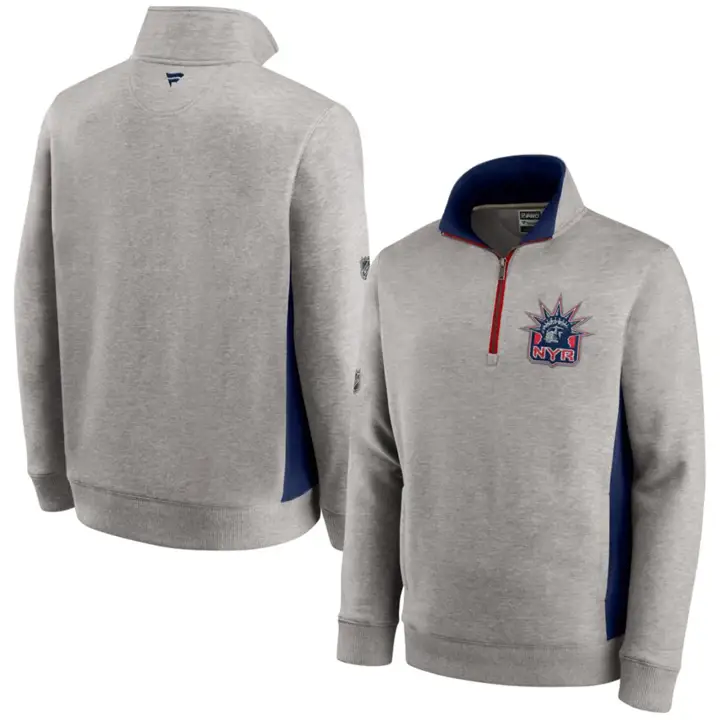 Chandail New York Rangers LNH édition spéciale vintage 1/4 zip gris