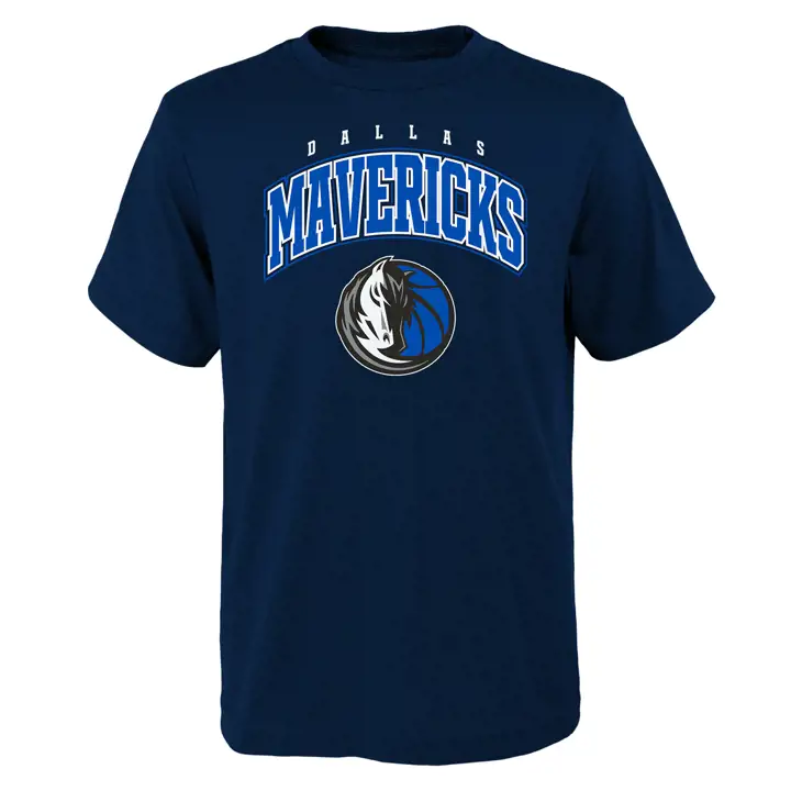 T-shirt rayé bleu marine pour jeunes Dallas Mavericks NBA