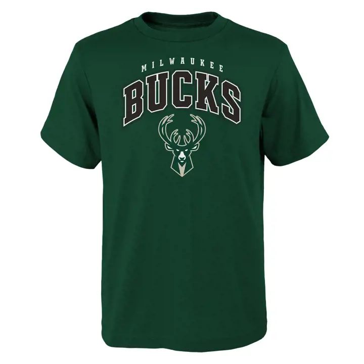 T-shirt Rayures NBA Milwaukee Bucks Jeune vert