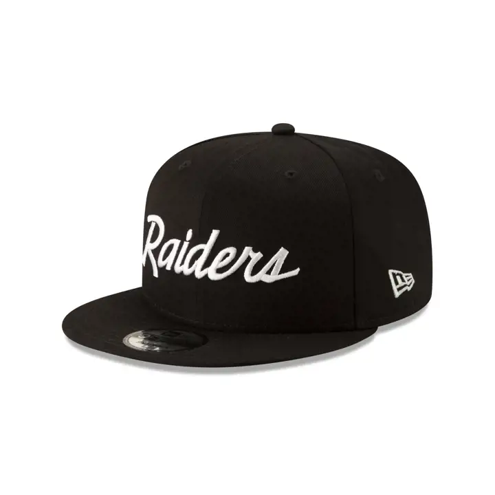 Las Vegas Raiders NFL Rétro Scripte PLAT noir