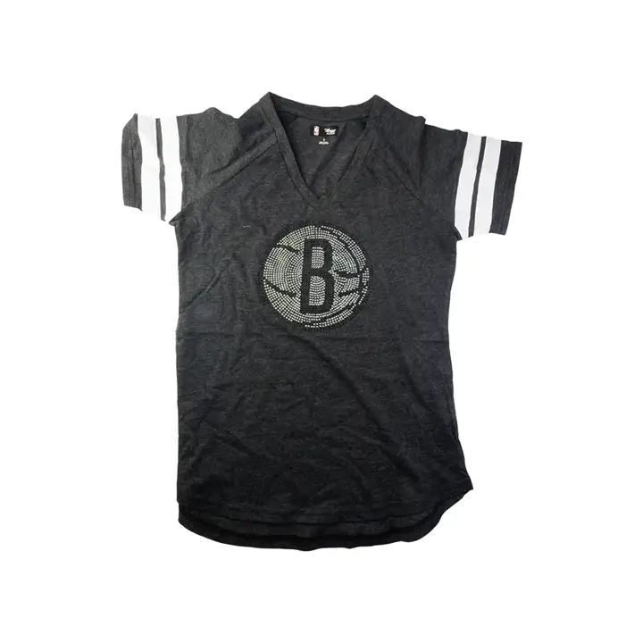 T-shirt strass NBA Brooklyn Nets femme NOIR