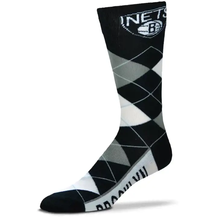 Chaussettes habillées Brooklyn Nets motif losange 505-7 NOIR