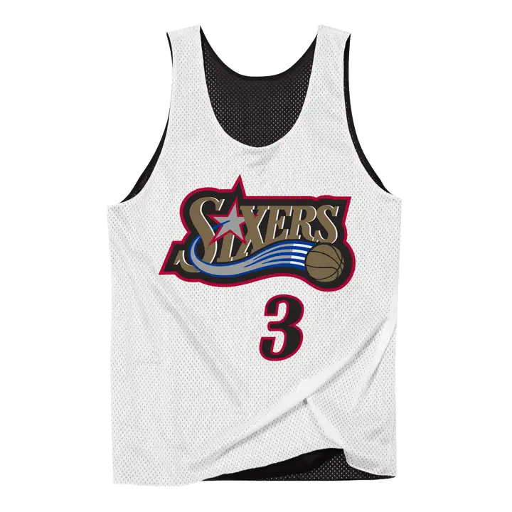Débardeur réversible en maille N&N des 76ers de Philadelphie NBA Allen Iverson