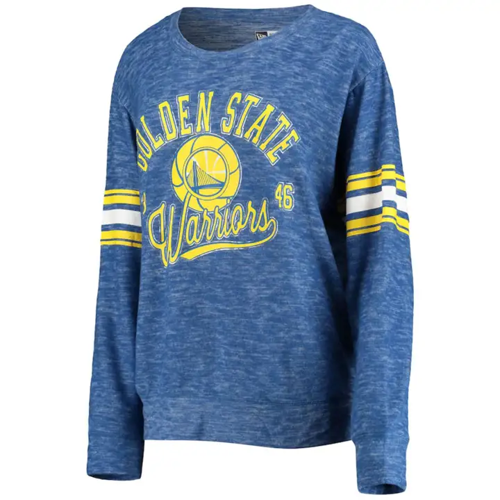 Golden State Warriors NBA – Sweat ras du cou femme avec trous pour les pouces en tissu Space Dye