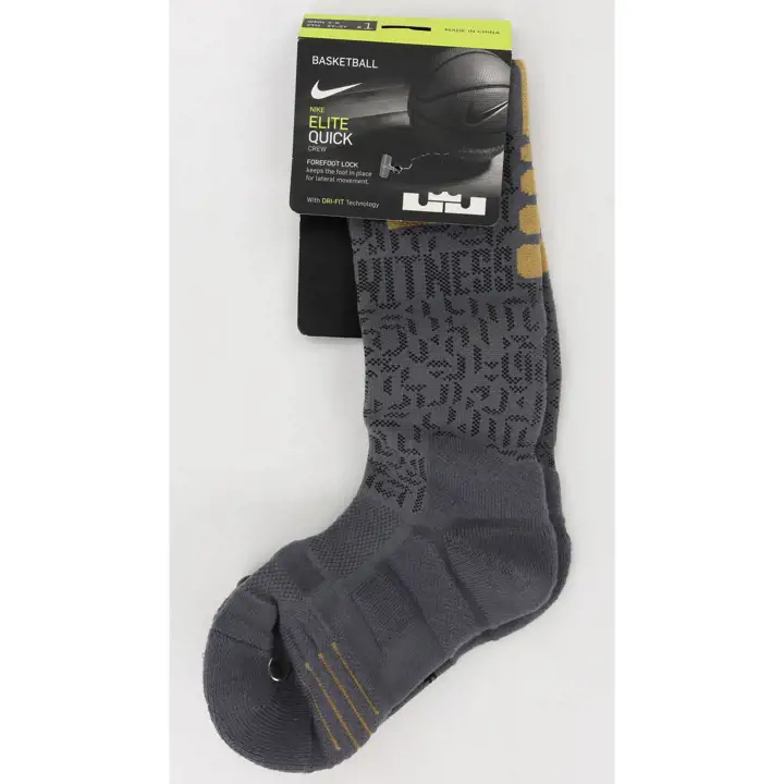 Chaussettes mi-mollet NBA LEBRON ELITE QUICK 2017 GRY
