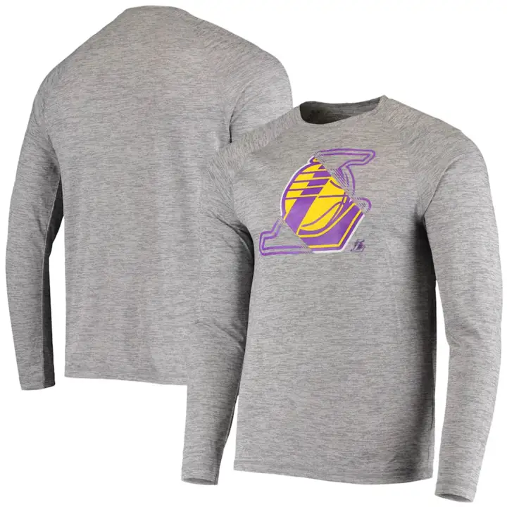 Los Angeles Lakers T-SHIRT COL RAS DU COU MANCHES LONGUES – Indispensable au succès GRIS