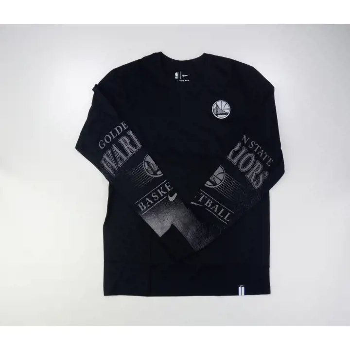 T-shirt Golden State Warriors NBA entraînement manches longues 2019 noir