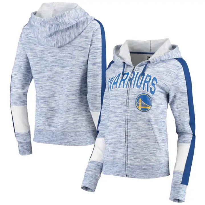 Golden State Warriors NBA Sweat à capuche zippé en Space Dye pour femme BLEU