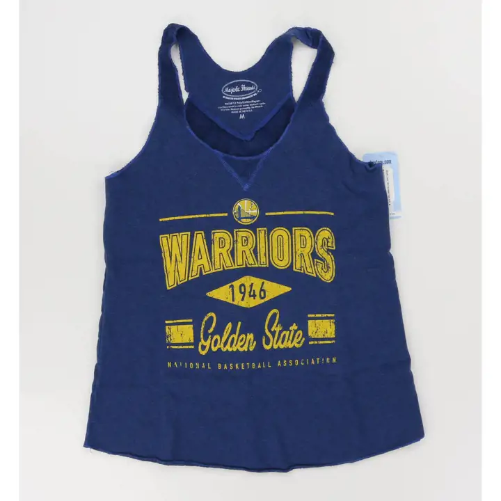 Débardeur en tissu éponge bouclé à bretelles tombantes pour femme Golden State Warriors NBA BLEU