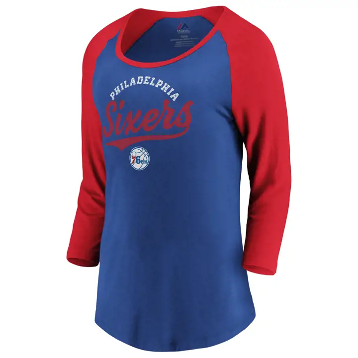 Philadelphia 76ers 3/4 SCOOP NECK TEE This Decides It BLEU