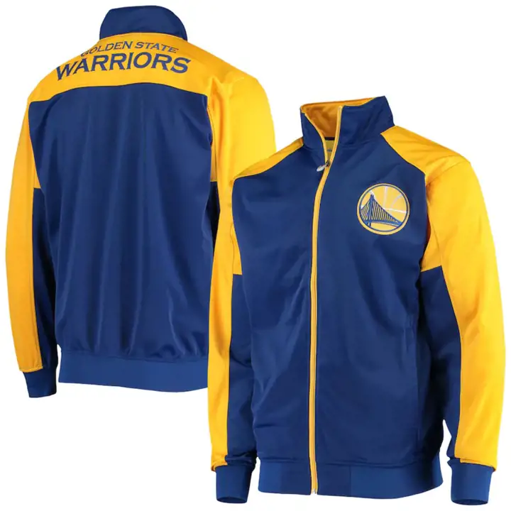 Veste de survêtement en tricot Golden State Warriors NBA B&T BLEUE