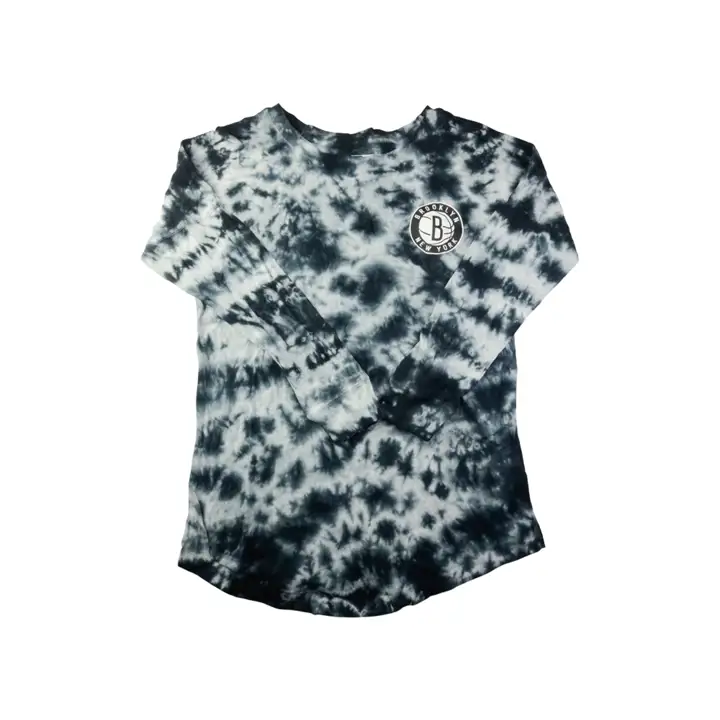 T-shirt à manches longues tie-dye NBA pour femme Brooklyn Nets BLK